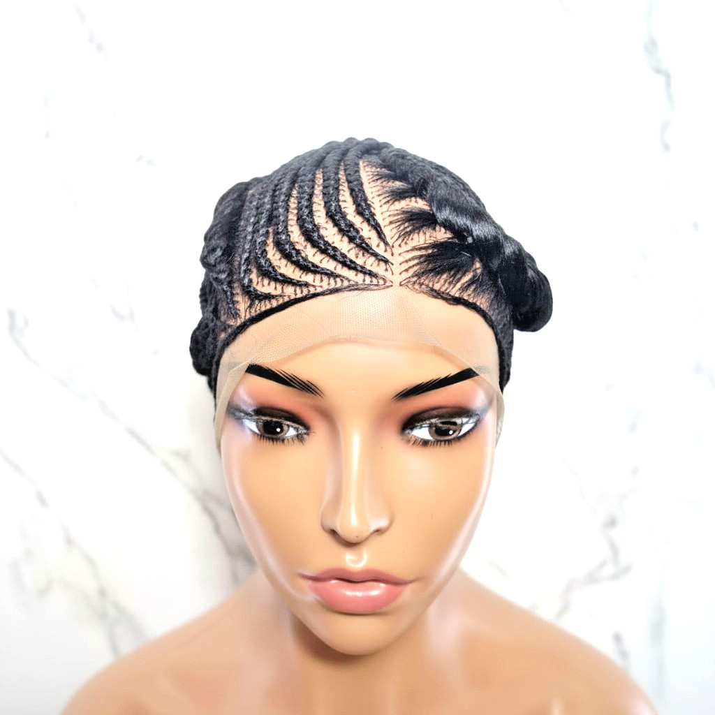 Braided Wig. Large Cornrow Braids. Full Lace with baby hair