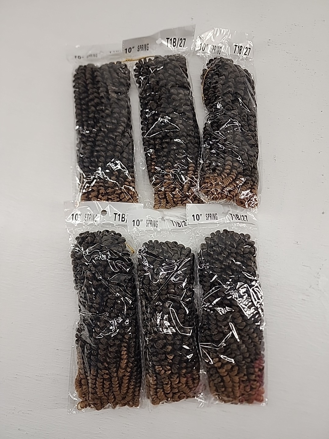 6 Pack 10 Inch Pre Twisted Crochet Braids Hair T1B Short Curly Spring Extensions