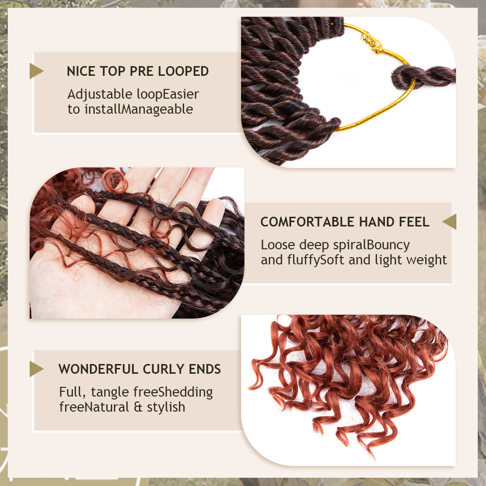 Brown Wool Dreadlocks Double Ended Dreads Extensions 22″ Folded Dreads Locs Wavy