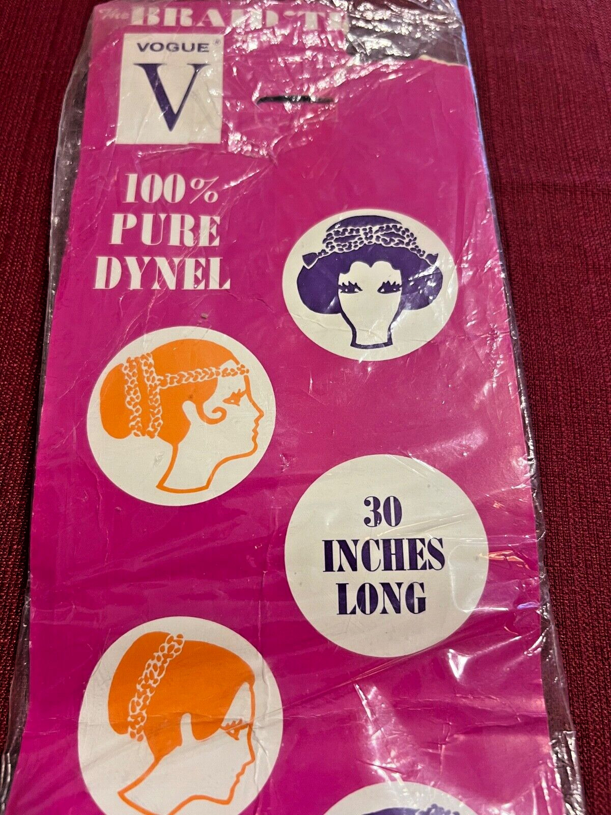 Vintage 1960s Vogue DYNEL ‘The Braid Thing’ Hair Piece 30” Braid Blonde NIP NOS