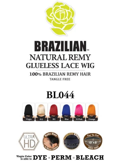 HARLEM 125 BRAZILIAN NATURAL REMY GLUELESS LACE WIG (BL044) “12”