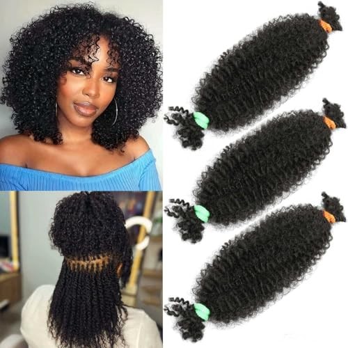 12 Inch Springy Afro Twist Human Braiding Hair 3 Packs Afro 12 Inch 3 PACKS 1B