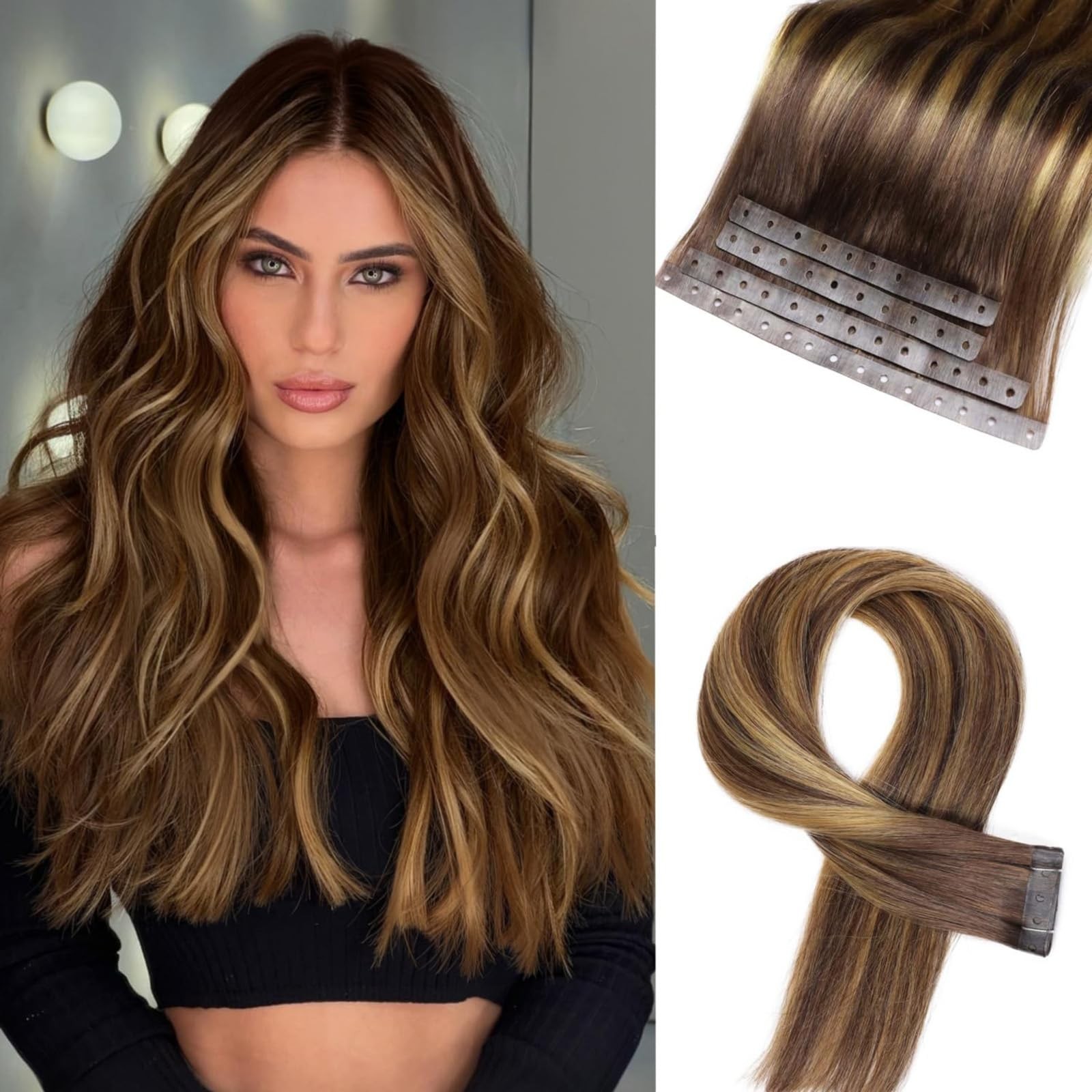 Hanne Fashion Invisible Weft Hair Extensions Human Hair Pu Skin Weft Micro Link