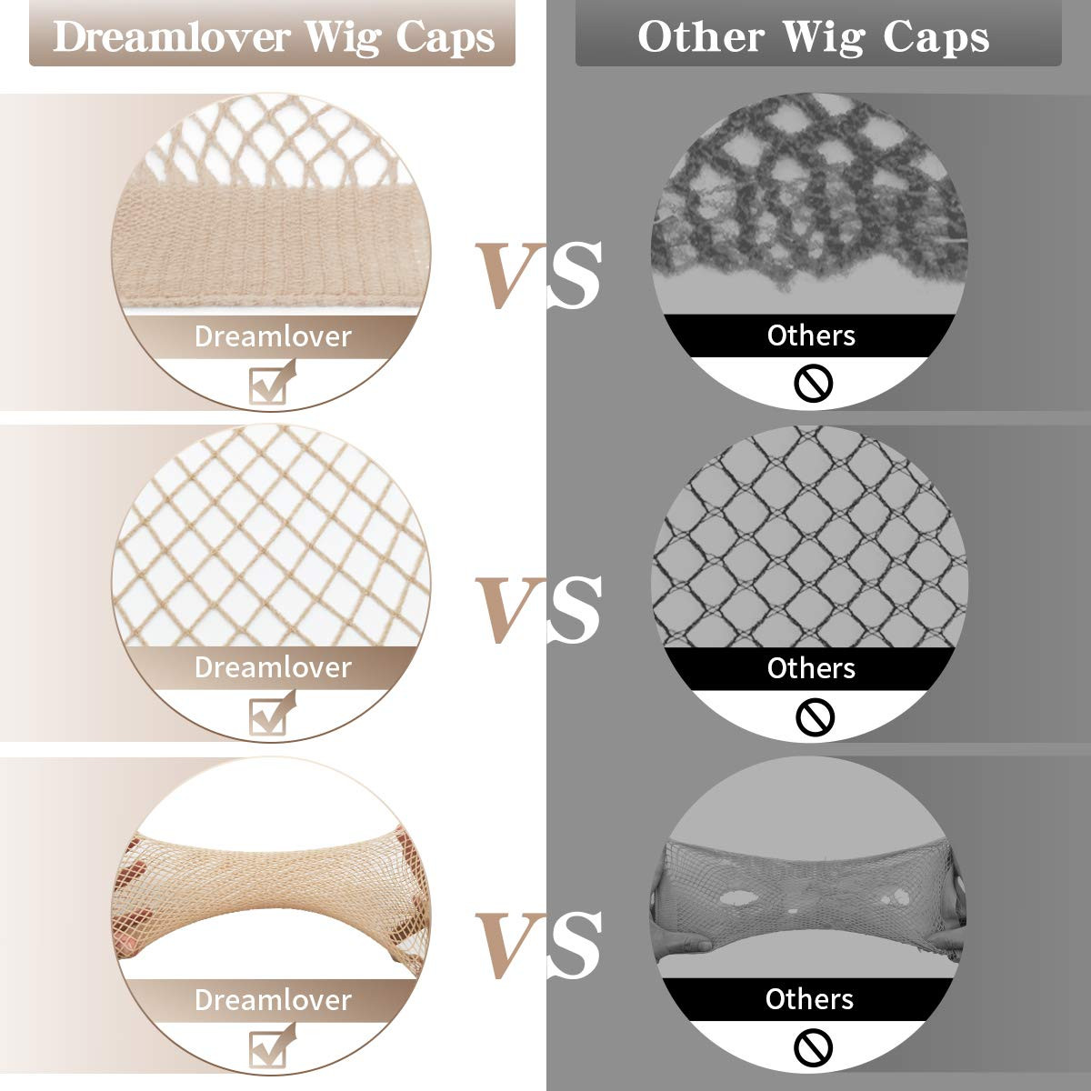 Wig Caps, No Braiding Needed Wig Caps for Wig Beginner, Wig Net for Long Hair, H
