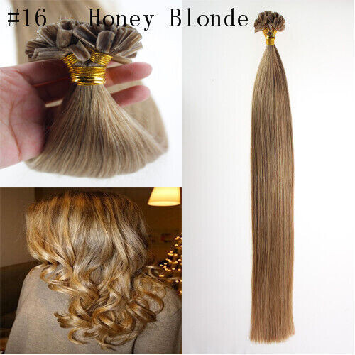Keratin U Tip Human Hair Extensions Fusion Bonded Nail Tip DoubleDrawn Remy Hair