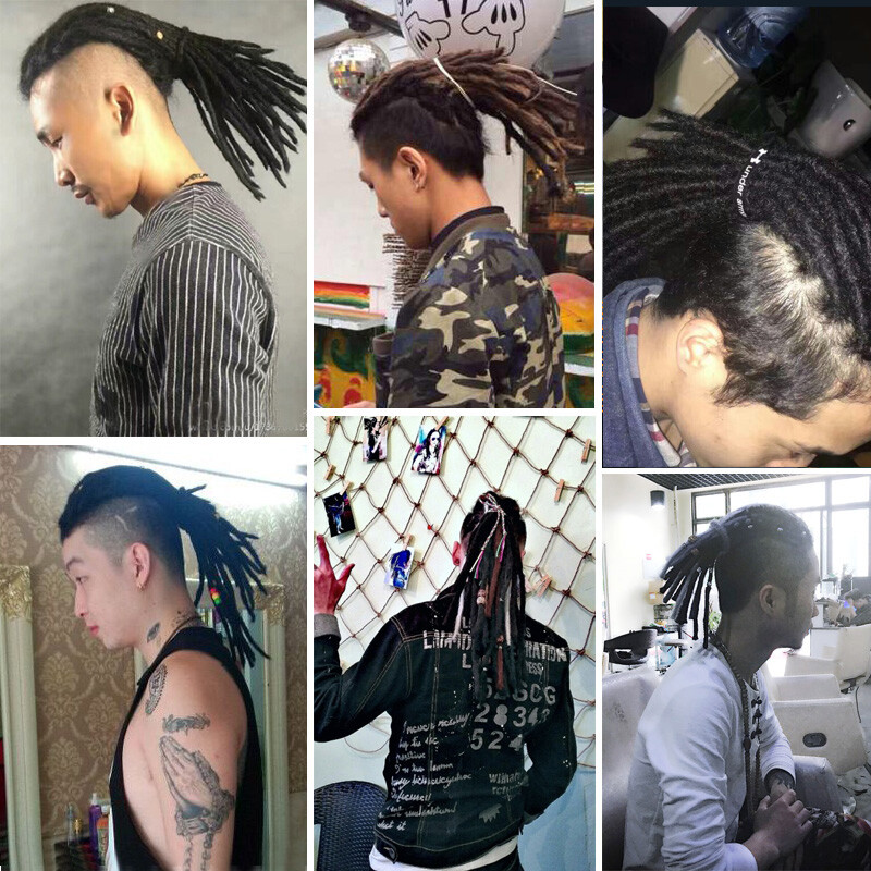 6″ Men Short Dreadlocks Hip Hop Dreads Reggae Locs Crochet Braids Hair Extension