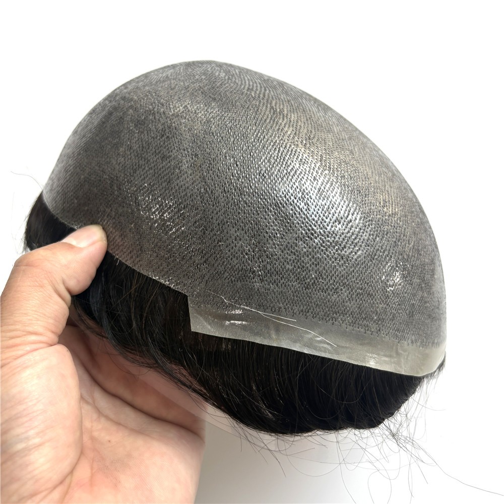 Ultra Thin Skin Mens Toupee Hairpiece Invisible PU Poly Hair Systems Replacement
