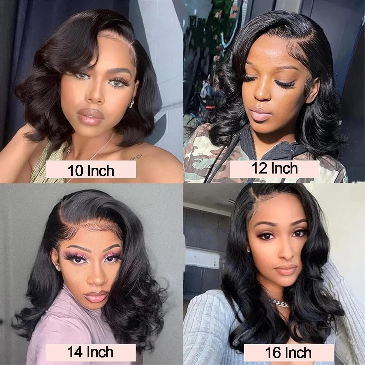 Natural Black Body Wave Human Hair Bundles with 10 Inch Closure for Quick Weaves