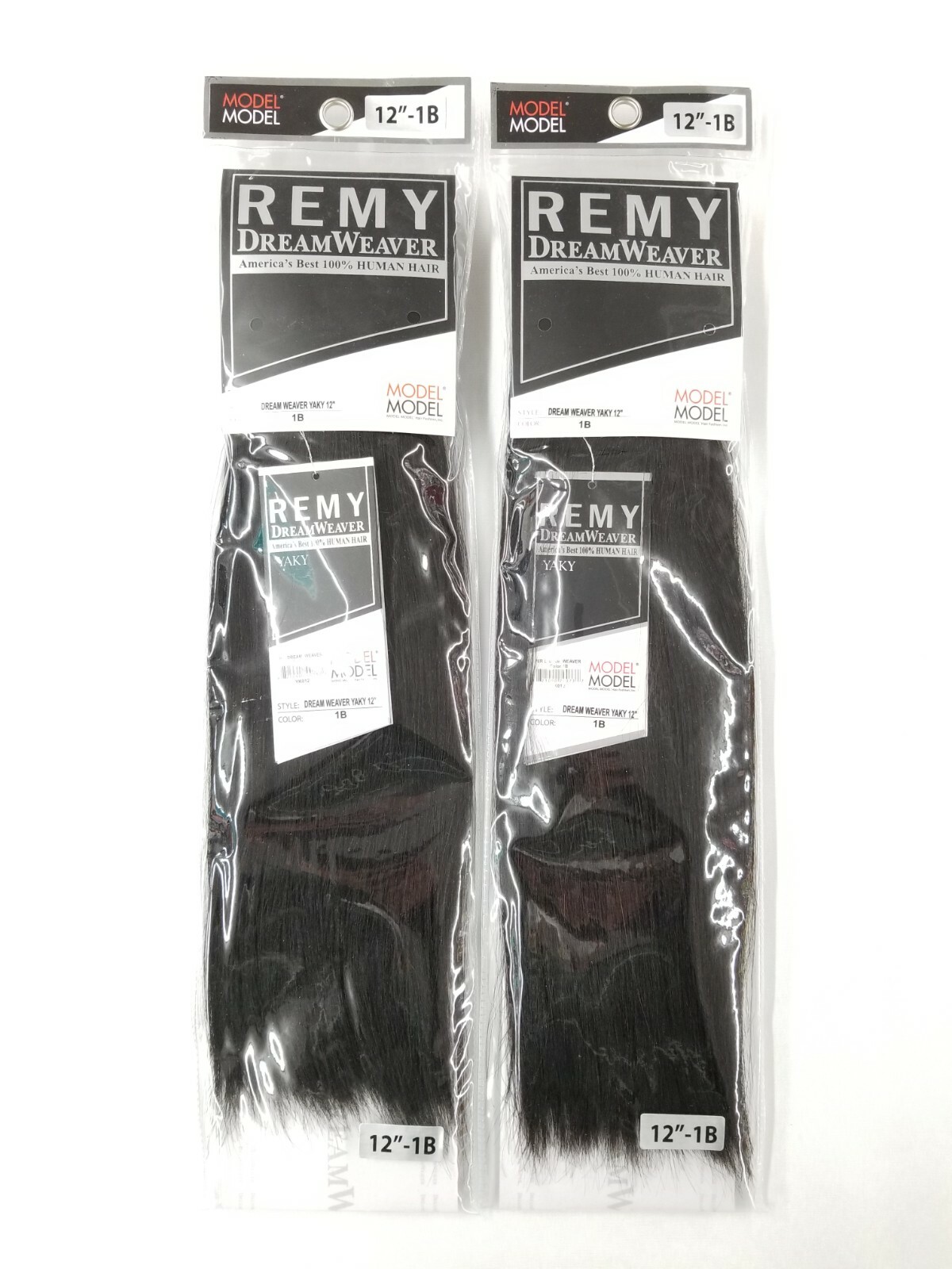 2 Packs ModelModel Remy Dreamweaver Yaky 100% Human Hair Extension 12″~Off Black