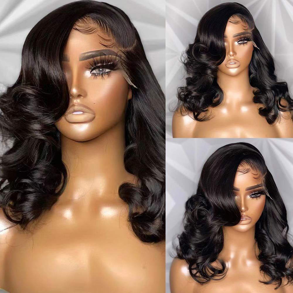 Body Wave Short Bob Lace Closure Wig 100% Human Hair Wigs fro Women