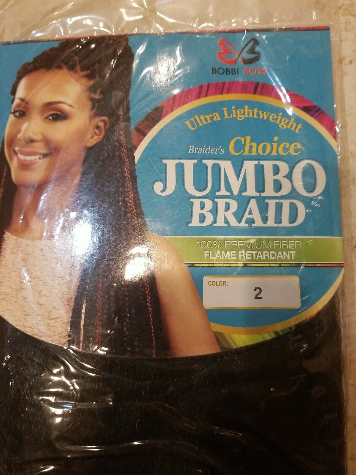 BOBBI BOSS Jumbo Braid 100% Premium FIBER Flame Retardant COLOR A #2 Black Hair
