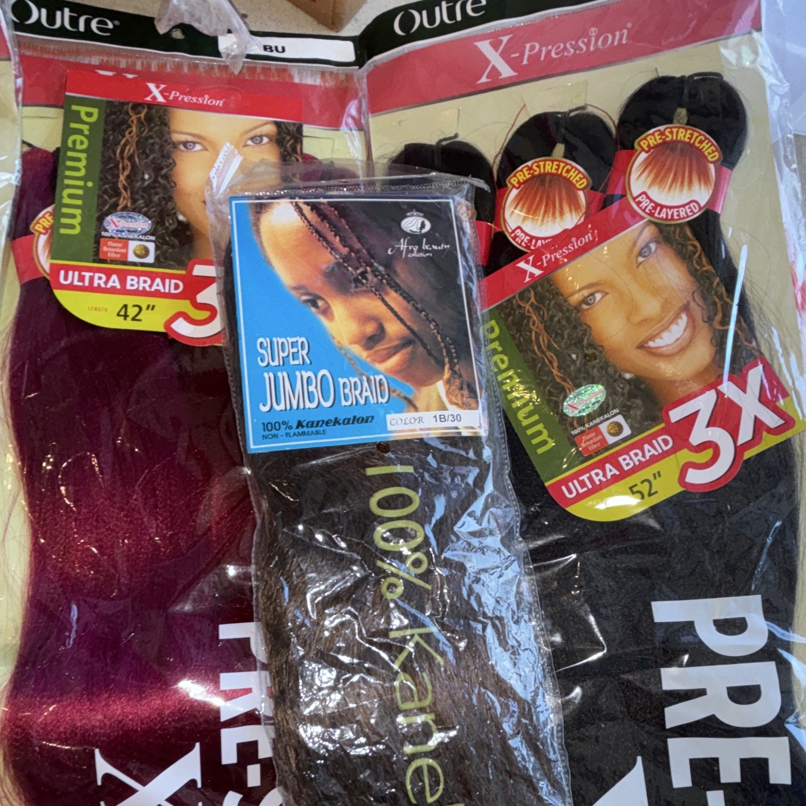 Outre X-Pression Ultra Braid 3X 42in Pre-Stretched Synthetic Straight Braid