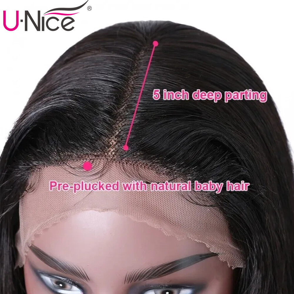 UNice Cambodian Ombre Brown Body Wave Lace Front Human Hair Wigs Pre Plucked US