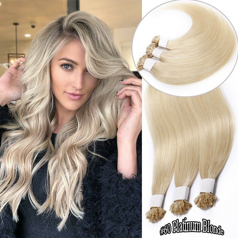 Keratin Bonded U Tip Hair Extensions Double Drawn Remy Human Hair Various Colors