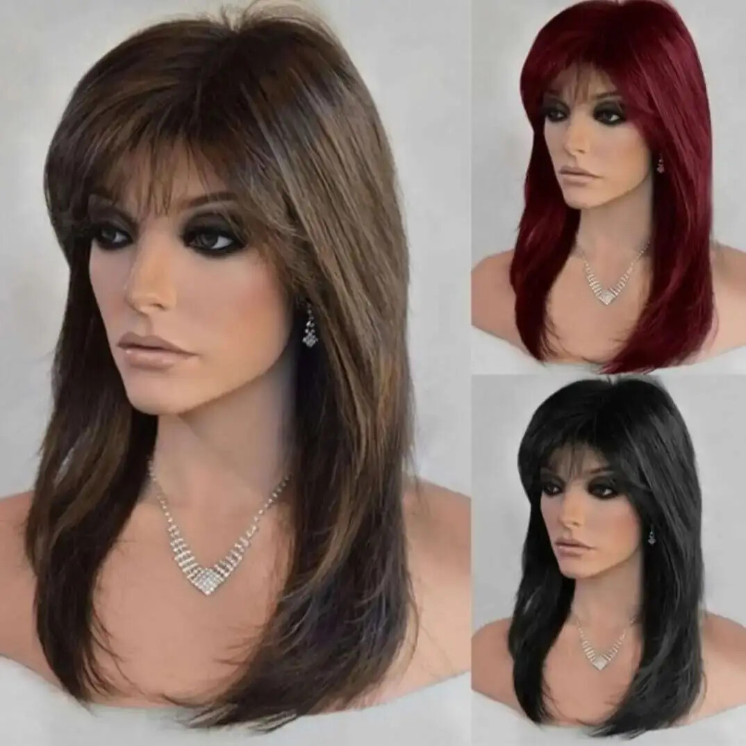 Long Straight Lolita Wig with Bangs Wig Girl Cute Cosplay Party Halloween Wigs