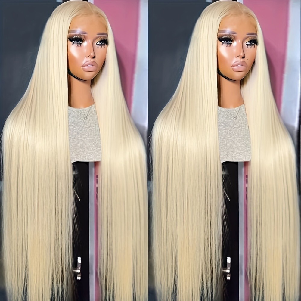 Long Straight 613 Light Blonde Synthetic Lace Front Wigs Natural as Human Hair