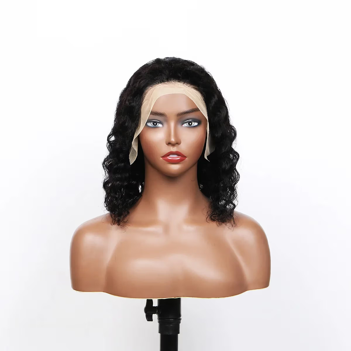 Density: 180%, Stretched Length: 10inches, Lace Wig Type: 4*4 – Deep Wave 180% D