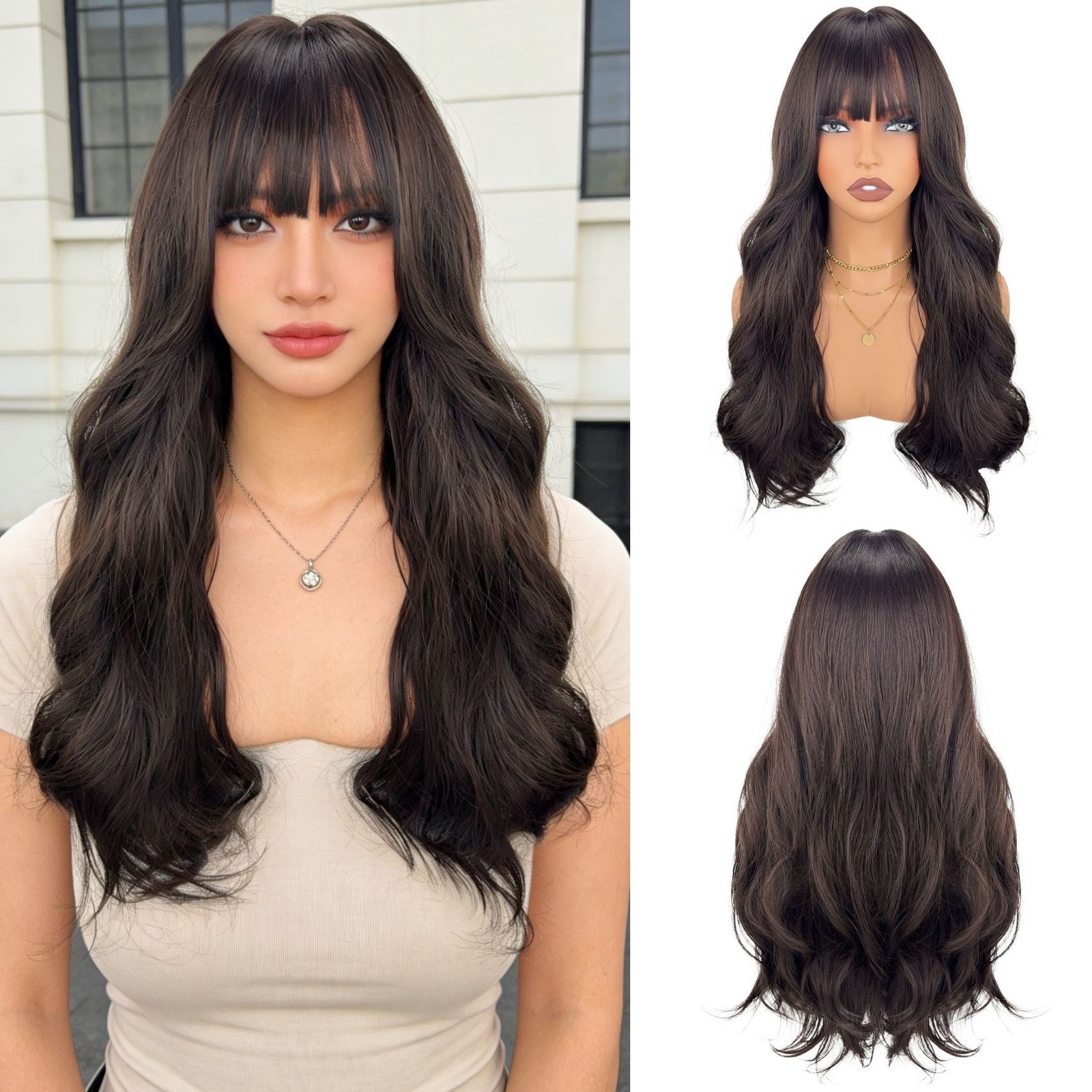 New Fashion Water Wave Curly Wig Natural Looking Heat Resistant Synthetic Full