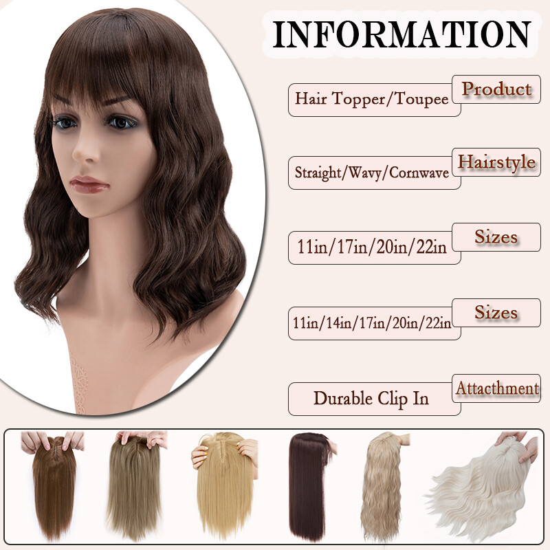Topper Hairpiece Toupee Thick Long Natural 11″/17/20/22″ Clip in Hair Extensions