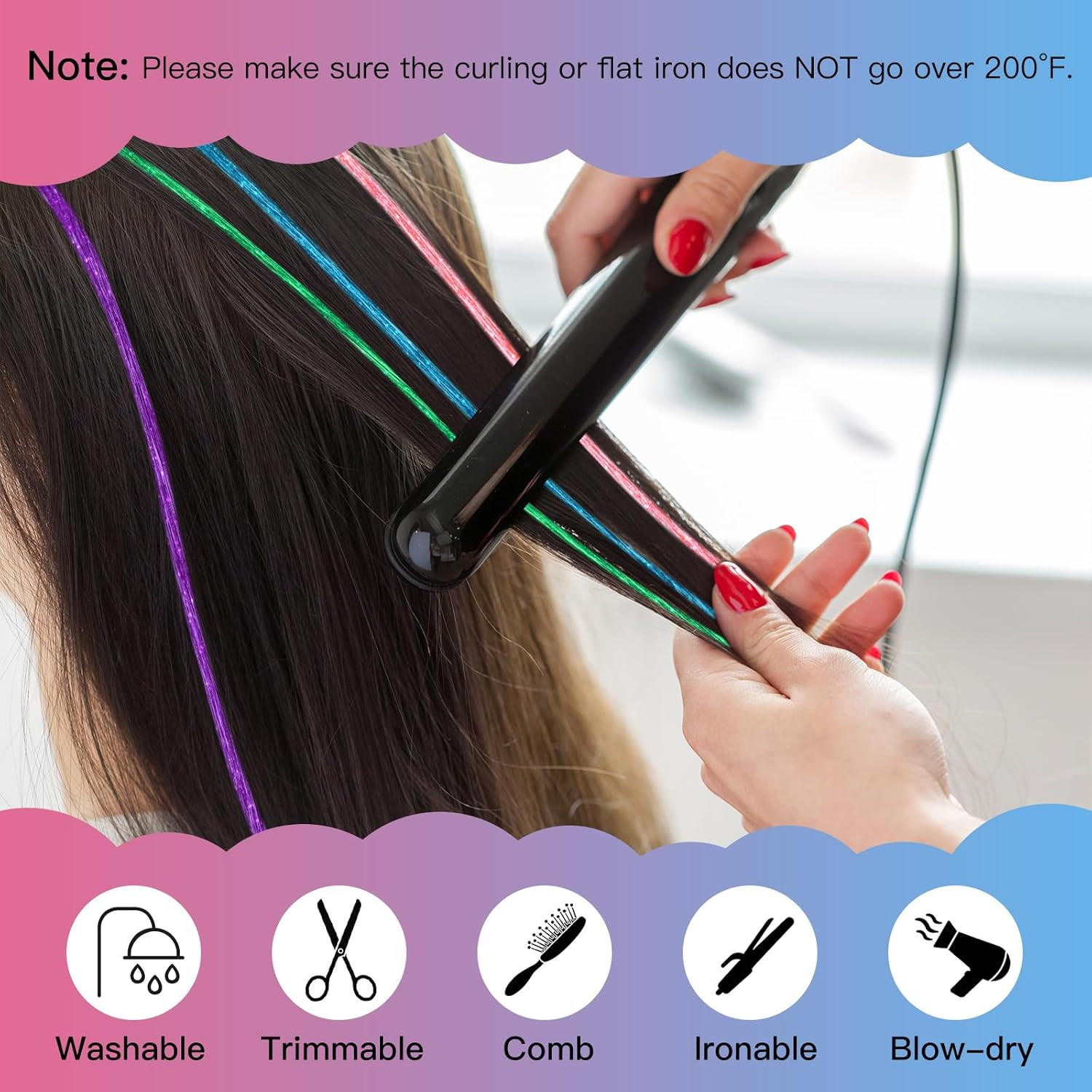 20 Colors Hair Tinsel Kit with Tools 4000 Strands 47 Inches Tinsel Hair Extensio
