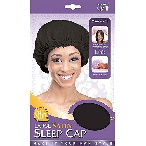 (3 Pack) Qfitt – Satin Sleep Cap #151 Black