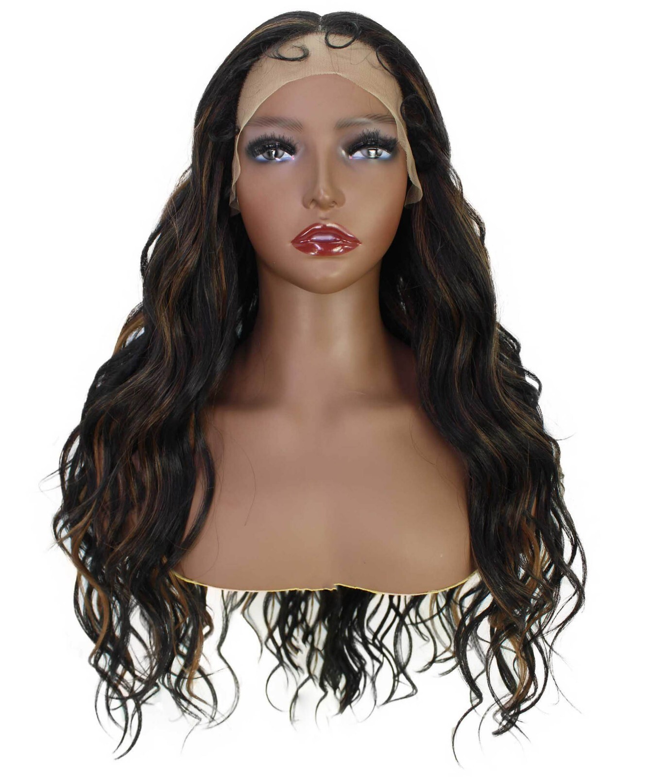 LUXLUXE Liana 27.5 inch Beachy Curls 3.75″ Mid Parting HD Lace Front Wig BL-0167
