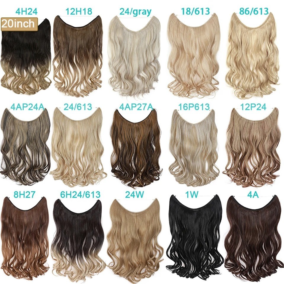 100% Real Natural as Human Invisible Wire in Hair Extensions One Piece & Ring US