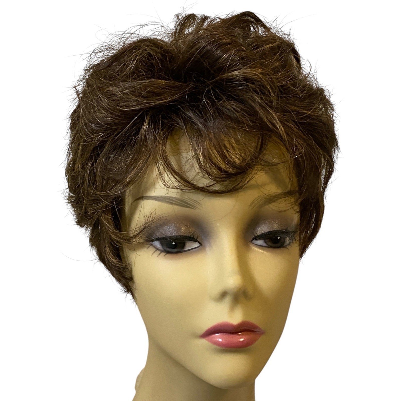 Vivica A Fox H205V Human Hair Wig FS4/27 Pixie Short NWT Pure Stretch Cap