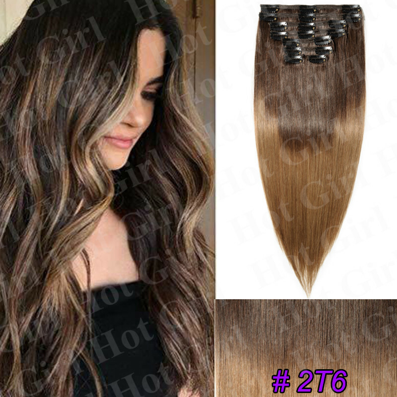 CLEARANCE Real Thick Clip In 100% Real Human Hair Extensions Double Weft 200G US