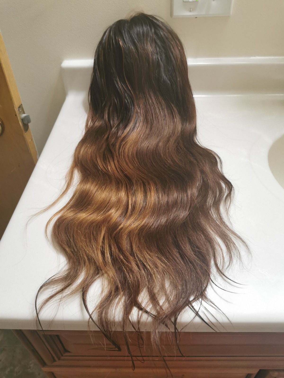 Quality European Full Lace Brown Human Hair wig 24″ New