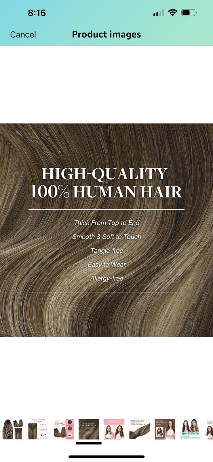 GOO GOO Clip In Human Hair Extensions 14in, Chocolate Brown To Honey Blond