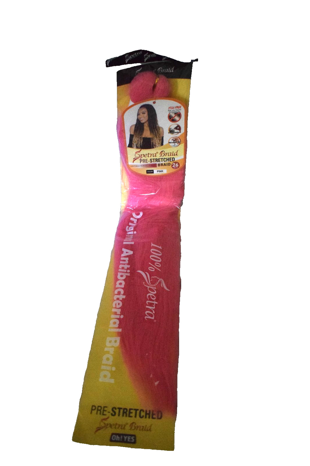Spetra Pink Braiding Hair Pre stretched Anti-bacterial Fiber Tangle Free Unopene