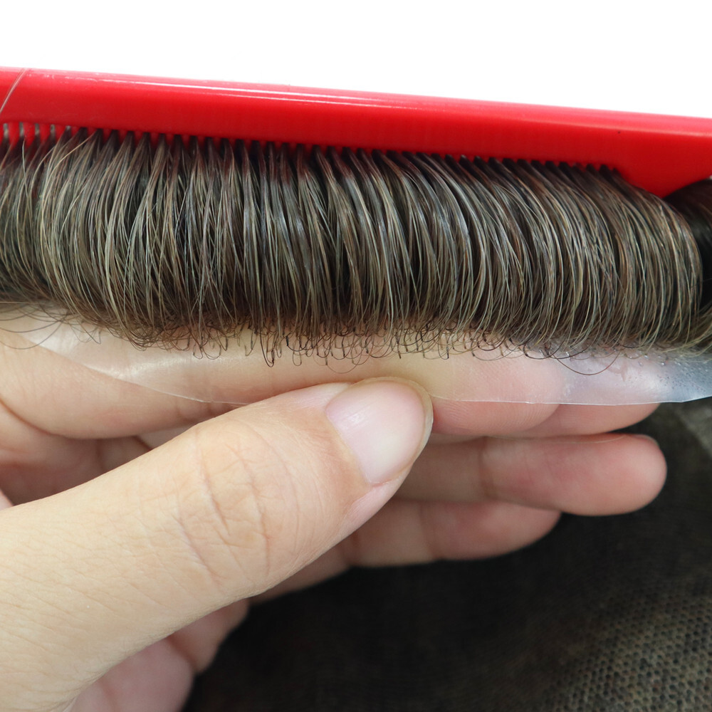 Australia Men Toupee Hairpiece French Lace Hair System Replacement Poly Skin Wig