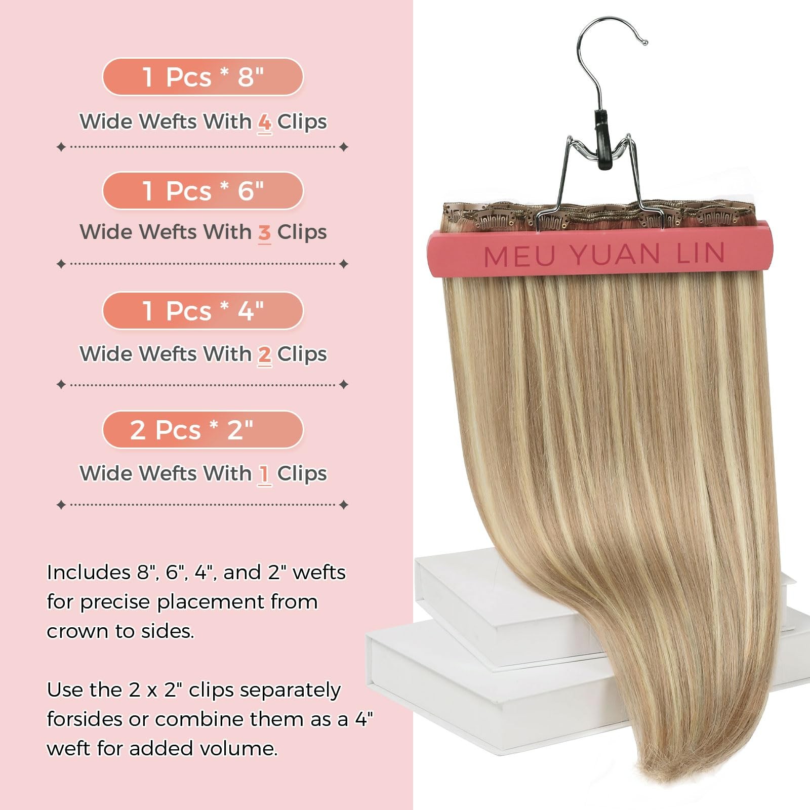 Mei Yuan Lin Clip In Hair Extensions 12 Inch Ash Blonde Highlights Bleach