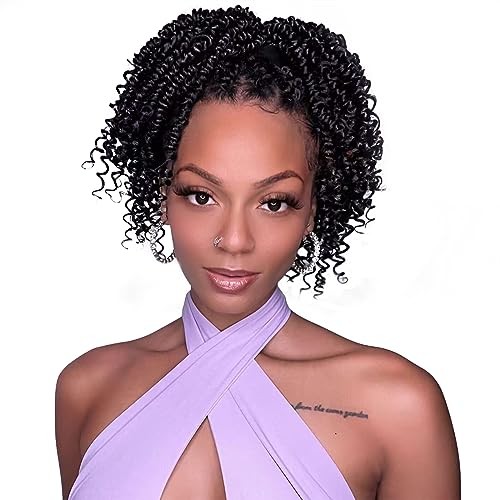 Passion Twist Crochet Hair,Passion Twist Hair 10 Inch,8 10 Inch (Pack of 8) 1B