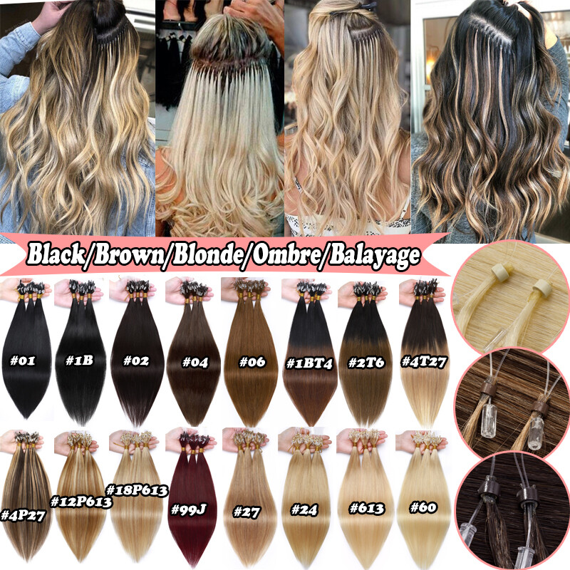 Thick 100G Easy Micro Loop Ring Remy Human Hair Extensions Beads I Tip Blonde 1G