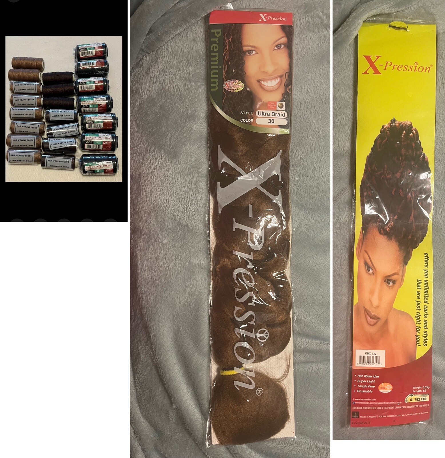 X-pression Premium Original Ultra Braid Color 27 Hair thread lot Black Brown