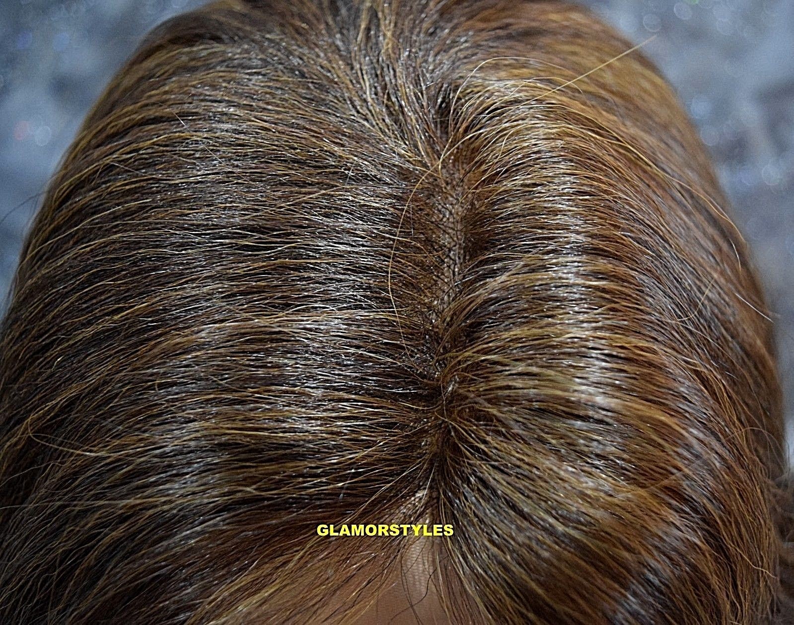 FREE PART LACE FRONT FULL WIG LONG WAVY LAYERED OMBRE BROWN AUBURN MIX HEAT OK