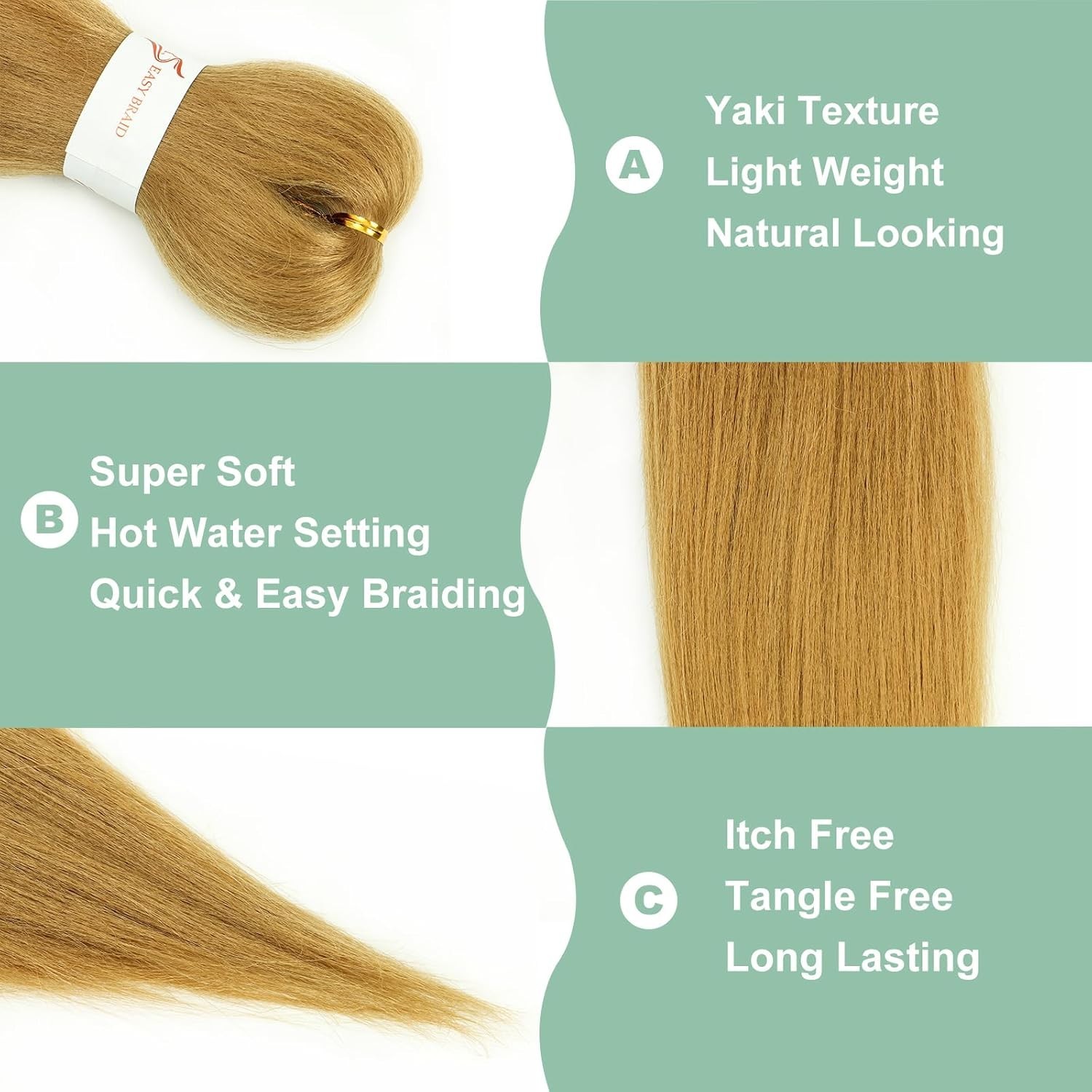 27 Honey Blonde Braiding Hair Pre stretched 12 Inch 3 Packs Pre-stretched Bra…