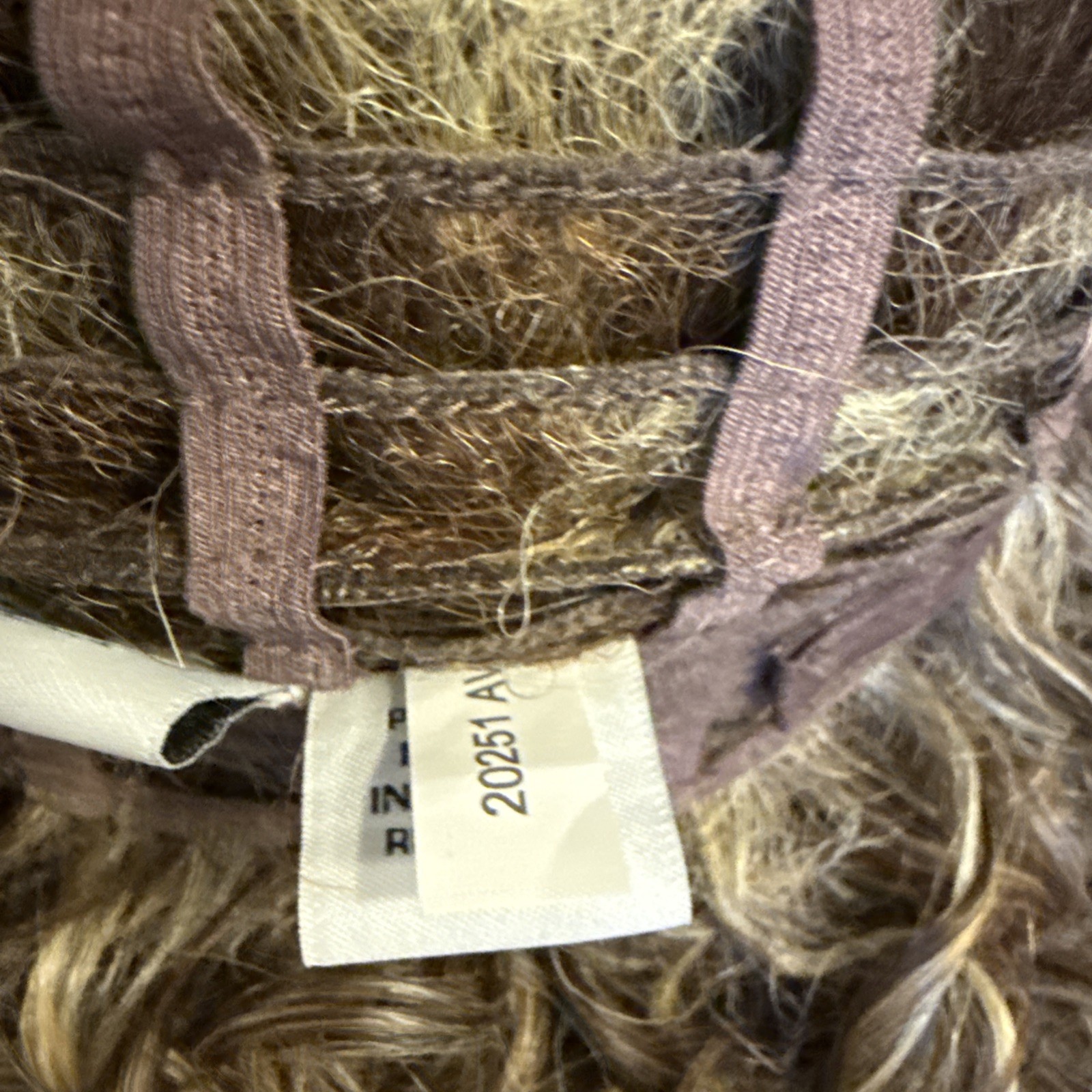 Garbo Curly Long Lace Cap Dark Brown Blonde 19”Synthetic Big Hair. Very Nice205