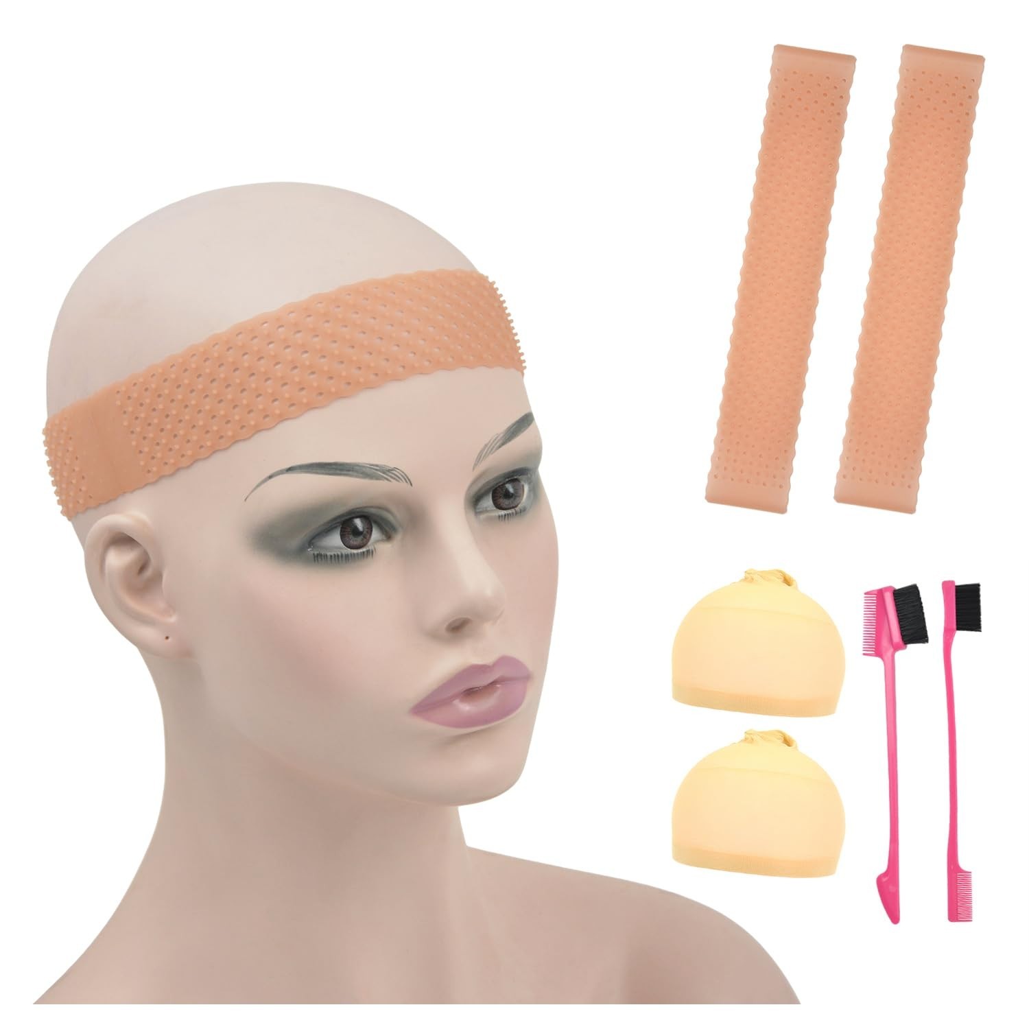 Breathable Silicone Wig Grip Bands Set – Adjustable Non-Slip, 4-Piece Essentials