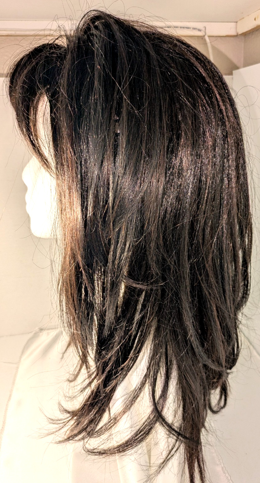 Vivica A Fox Pure Stretch Cap Wig BRIE Dark Brown Layered with Bangs