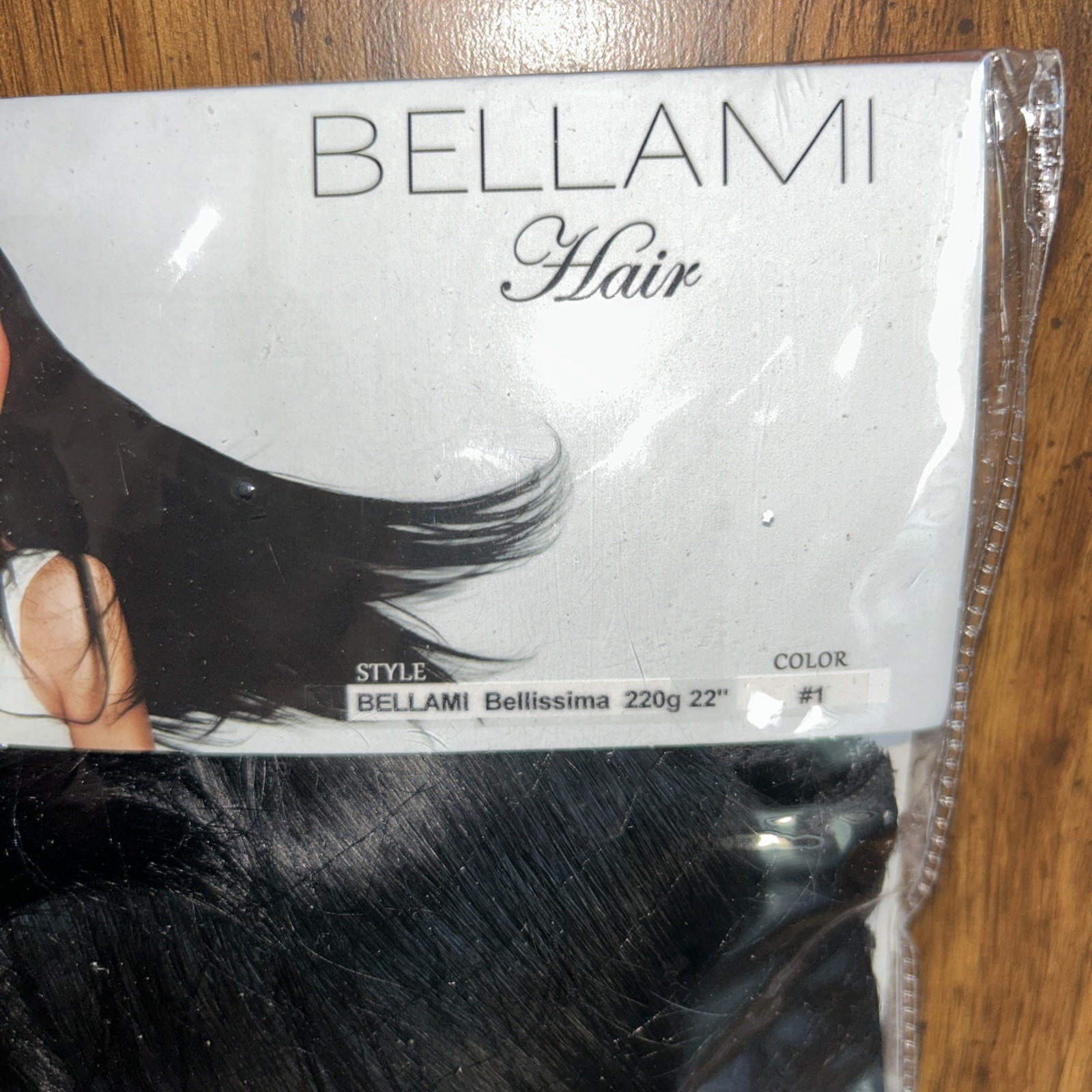 Sealed Bellami BELLISSIMA 220G 22” #1 Jet Black CLIP-IN HAIR EXTENSIONS