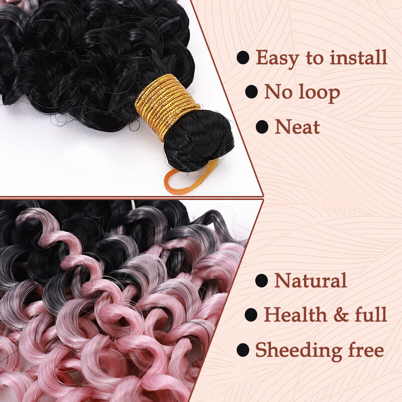 Women Deep Water Wave Crochet Braids Twist Hair Extension Afro Curly Kinky Hair