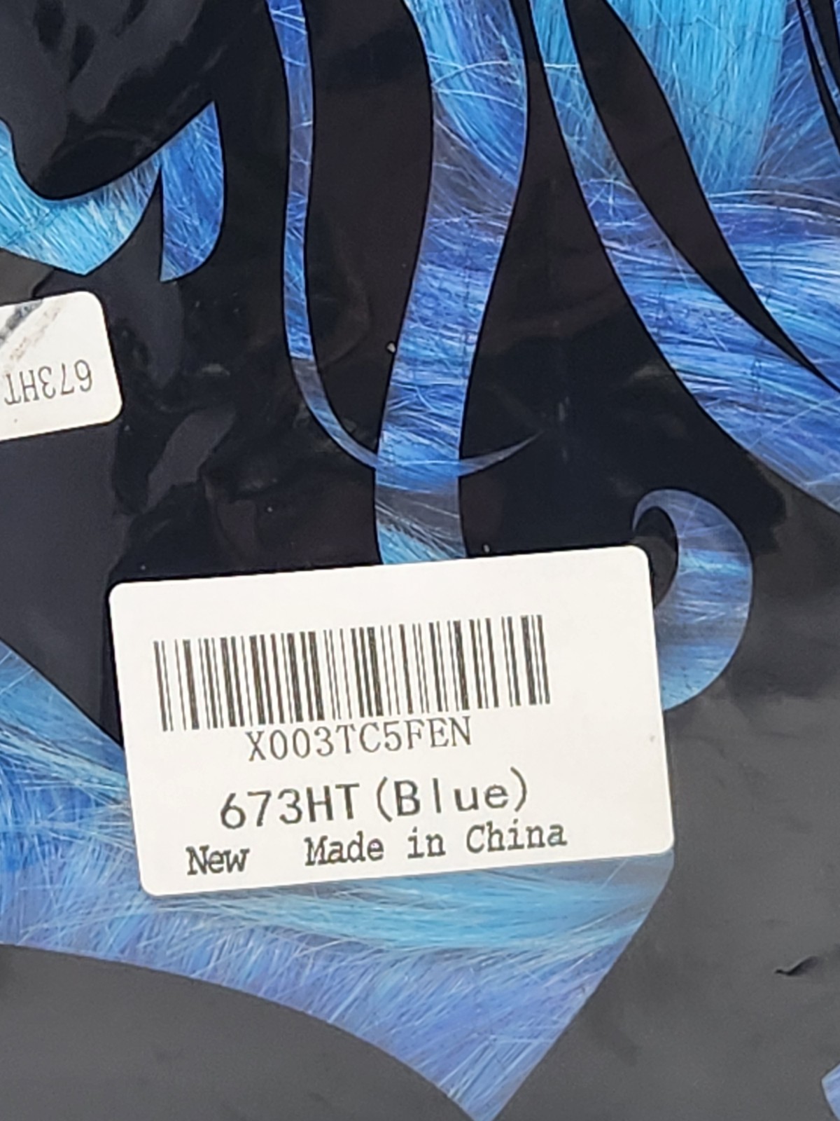 673HT Blue Synthetic Wig (Approximately 28-inches) – New/Sealed
