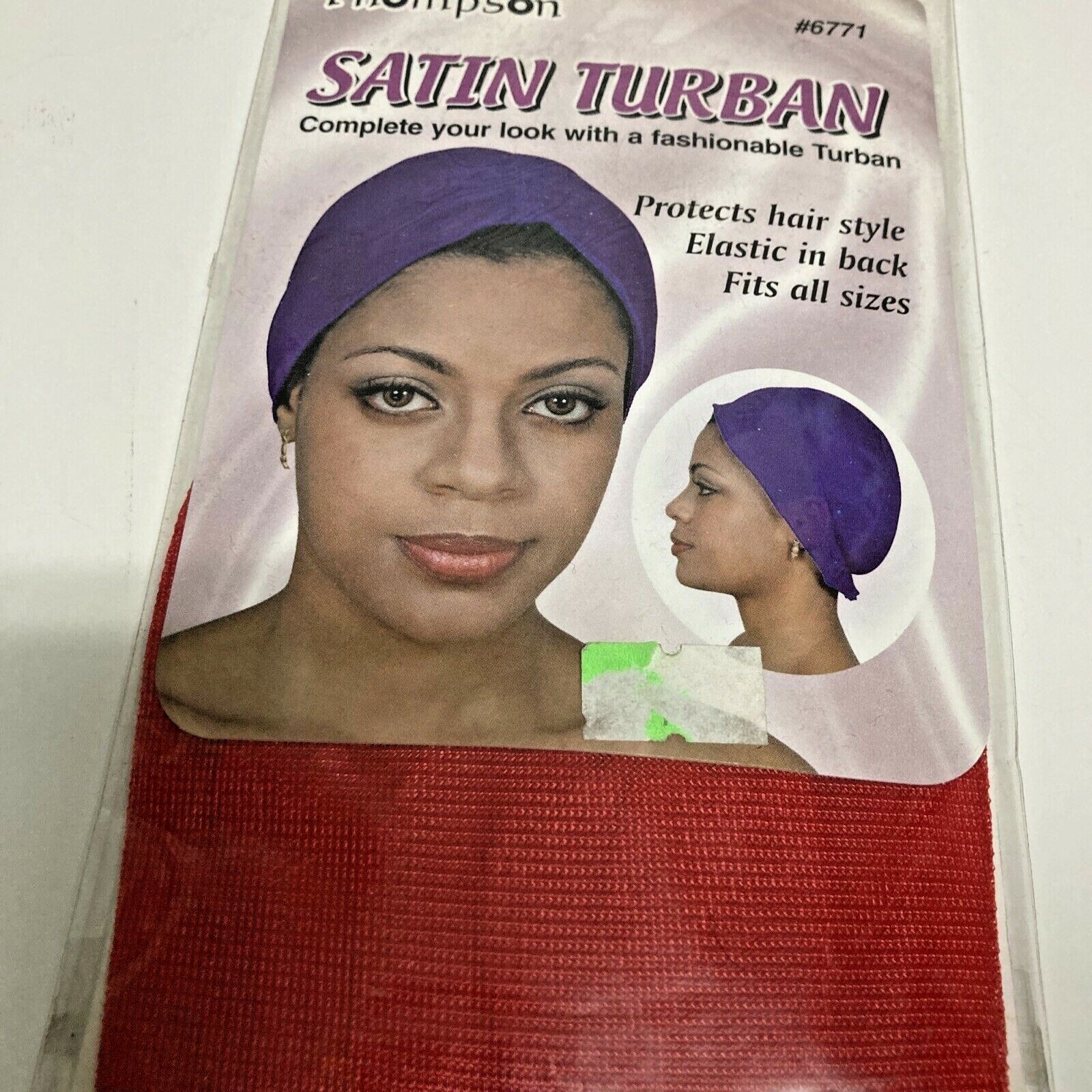 THOMPSON SATIN TURBAN FITS ALL SIZE # 6771 COLOUR: RED