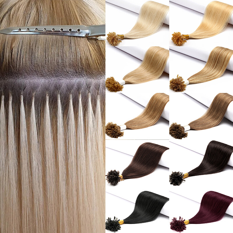 AAAAA+ Keratin Fusion Nail U Tip Pre Bonded Remy Human Hair Extensions 1G Thick