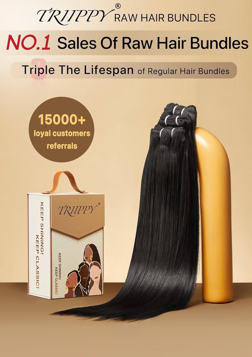 Raw Human Hair 2 Bundles,Triple Lifespan Than Regular Virgin Hair No.1 Sales Of
