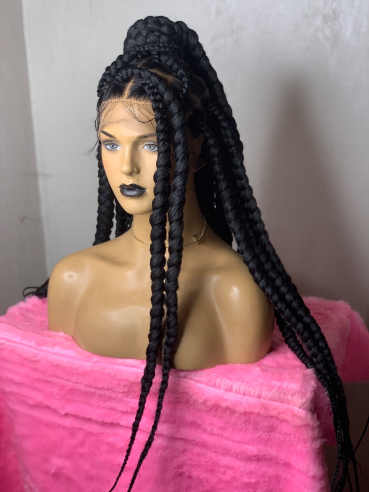 Preorder full lace braided wigs for black womens, made with wool,long length wig
