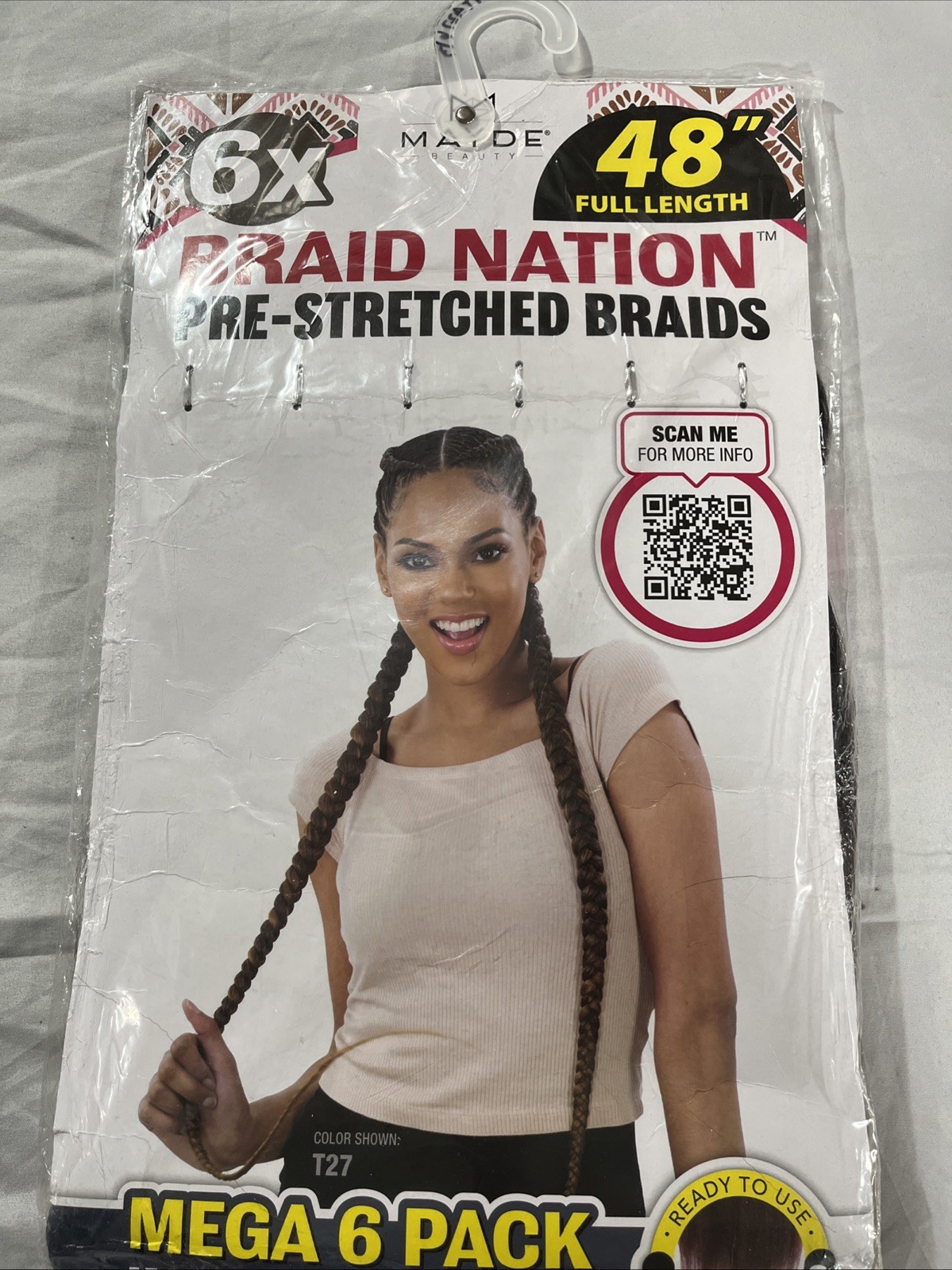 Mayde Braid Pre Stretched Braid 48” 6 Pack Brown / Blonde T27